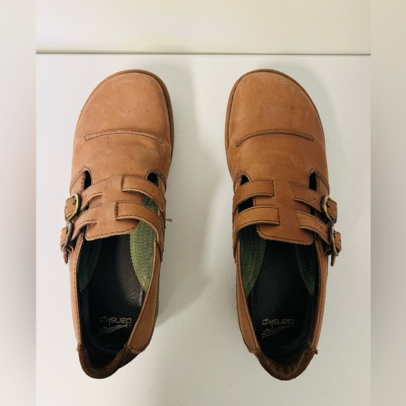 Dansko women’s Tan Leather Double Strap Loafers - Picture 2 of 8